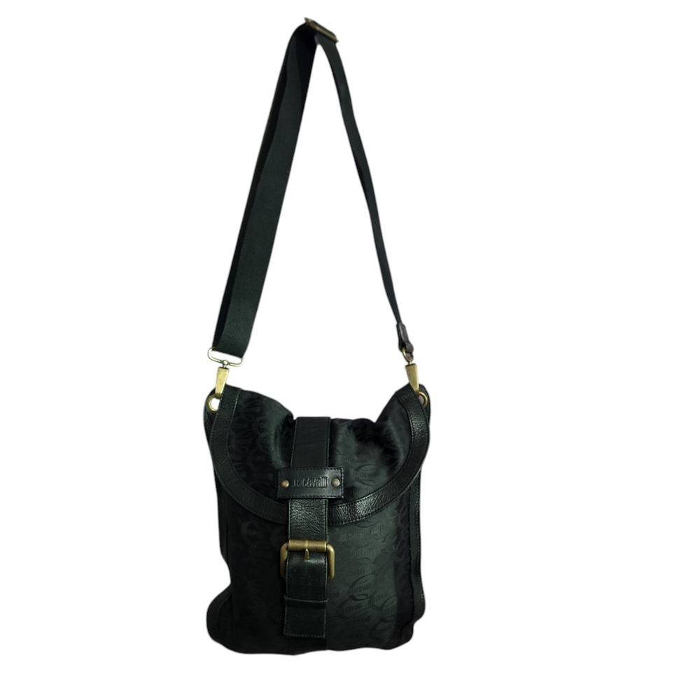 Just Cavalli Black Leather Crossbody Bag